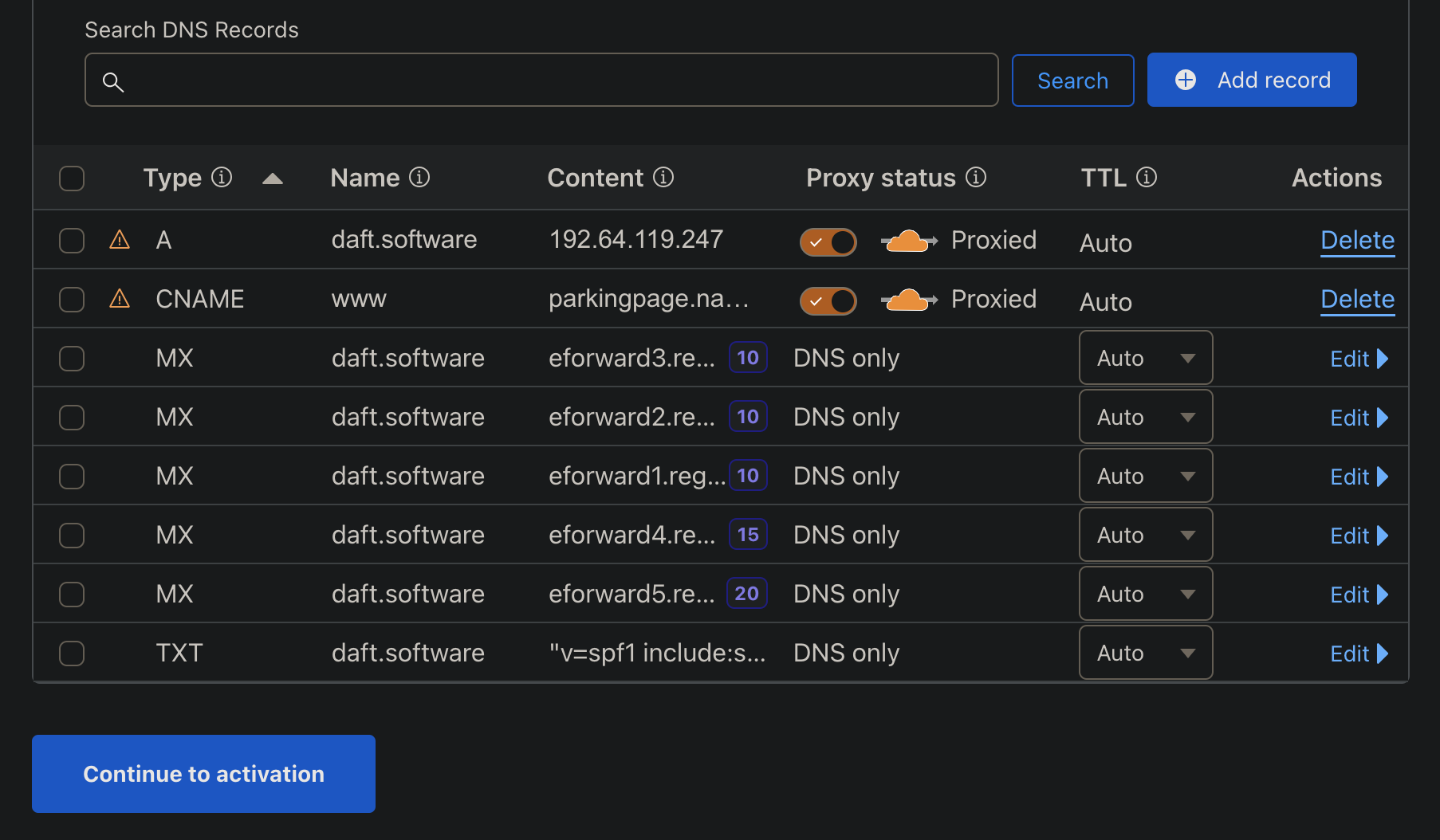 Setting up a domain